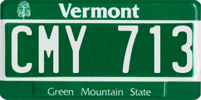 VT license plate CMY713