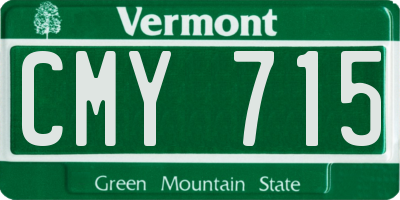 VT license plate CMY715