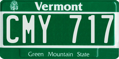 VT license plate CMY717