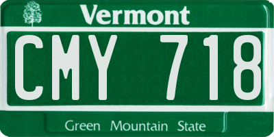 VT license plate CMY718
