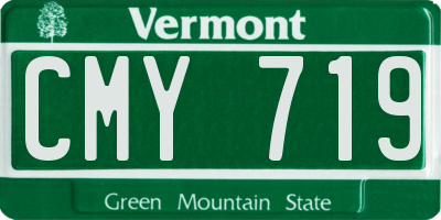 VT license plate CMY719