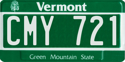 VT license plate CMY721