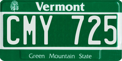 VT license plate CMY725