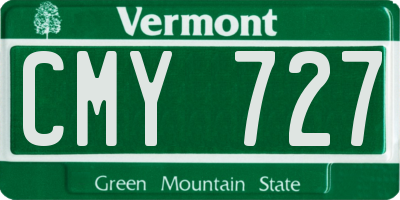 VT license plate CMY727
