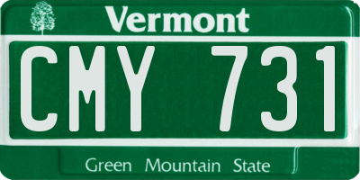 VT license plate CMY731