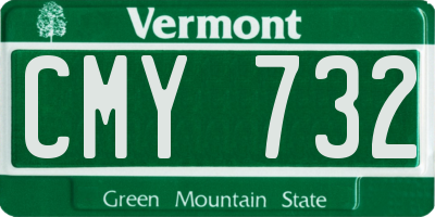 VT license plate CMY732