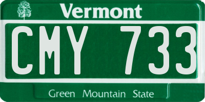 VT license plate CMY733