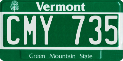 VT license plate CMY735