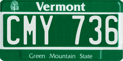 VT license plate CMY736