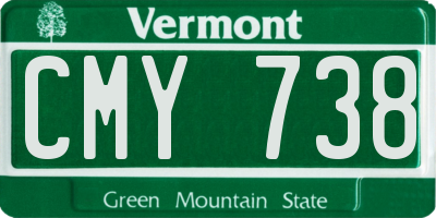 VT license plate CMY738