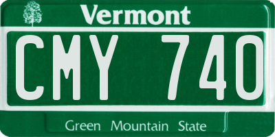 VT license plate CMY740