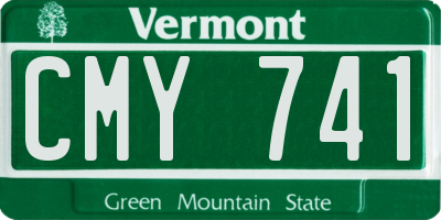 VT license plate CMY741