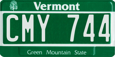 VT license plate CMY744