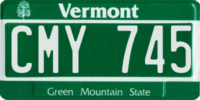 VT license plate CMY745
