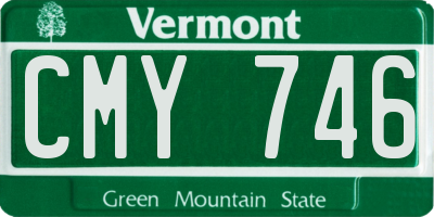 VT license plate CMY746
