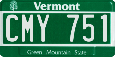 VT license plate CMY751