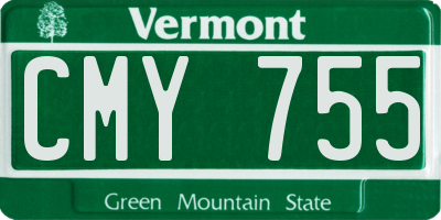 VT license plate CMY755