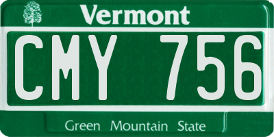 VT license plate CMY756