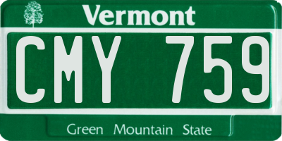 VT license plate CMY759