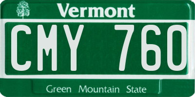 VT license plate CMY760
