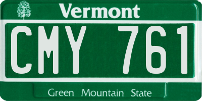VT license plate CMY761