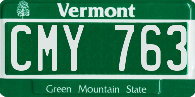 VT license plate CMY763