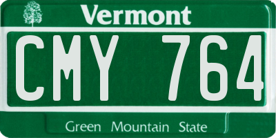 VT license plate CMY764