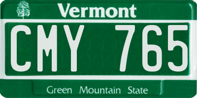 VT license plate CMY765