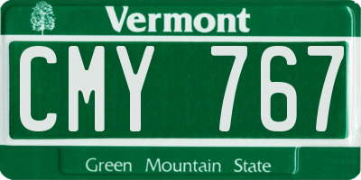 VT license plate CMY767