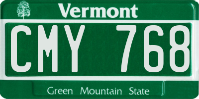VT license plate CMY768