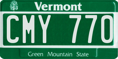 VT license plate CMY770