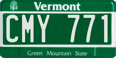 VT license plate CMY771