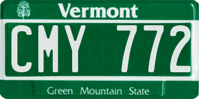 VT license plate CMY772