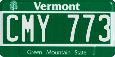 VT license plate CMY773