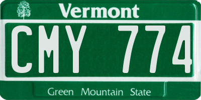 VT license plate CMY774
