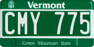 VT license plate CMY775
