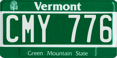 VT license plate CMY776