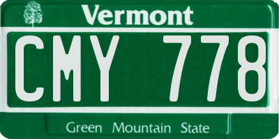 VT license plate CMY778