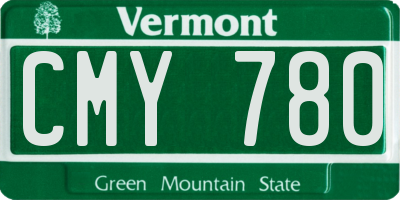 VT license plate CMY780