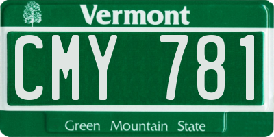 VT license plate CMY781