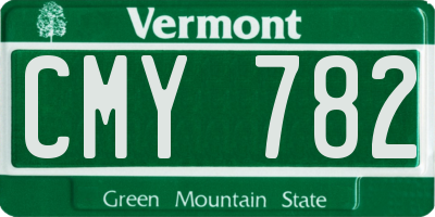 VT license plate CMY782