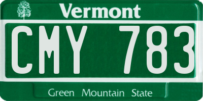VT license plate CMY783