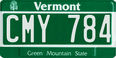 VT license plate CMY784