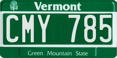 VT license plate CMY785
