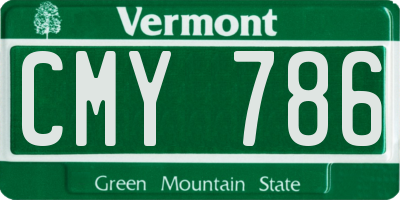 VT license plate CMY786