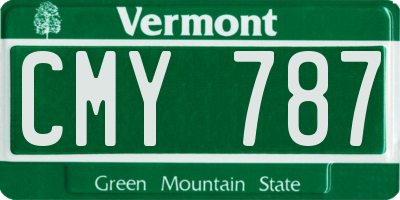 VT license plate CMY787