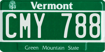 VT license plate CMY788