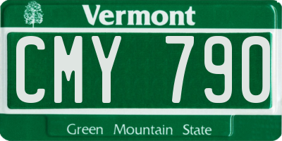 VT license plate CMY790