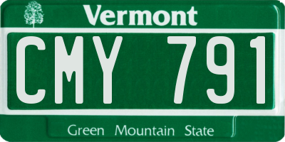 VT license plate CMY791