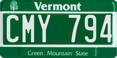 VT license plate CMY794